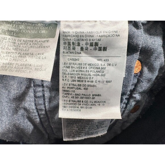 Levi's Raw Hem Shorts Womens 501 Denim Red Tab Dark Wash Button Cutoff Fly Sz 29 - Picture 10 of 16